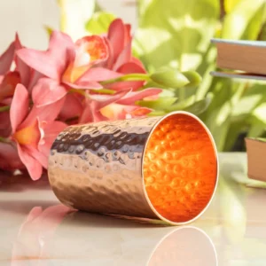 copper hammered glass