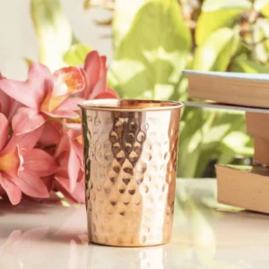 copper hammered glass