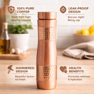 koprm half hammered copper bottle – koprm - Koprm Copper Bottles koprm half hammered copper bottle – koprm