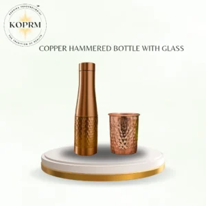 hammered harmony bottle and glass combo - Koprm Copper Bottles hammered harmony bottle and glass combo